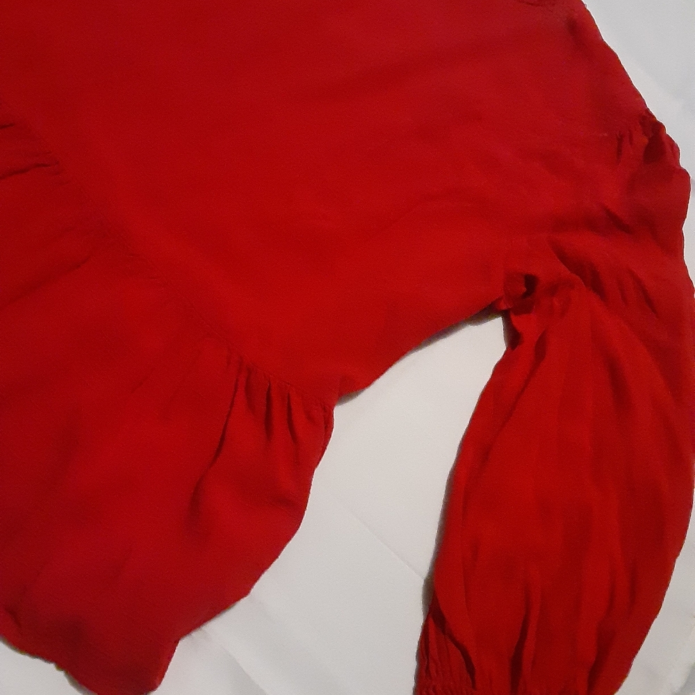 ❤3/$15 Cato Est. 1946 Red Long Sleeve Blouse - Picture 5 of 6